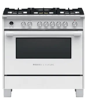 Fisher & Paykel OR36SCG6W1 Dual Fuel Range, 36", 5 Burners, Self-Cleaning
