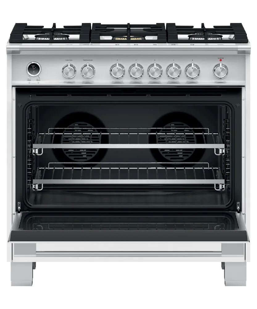 Fisher & Paykel OR36SCG6W1 Dual Fuel Range, 36", 5 Burners, Self-Cleaning