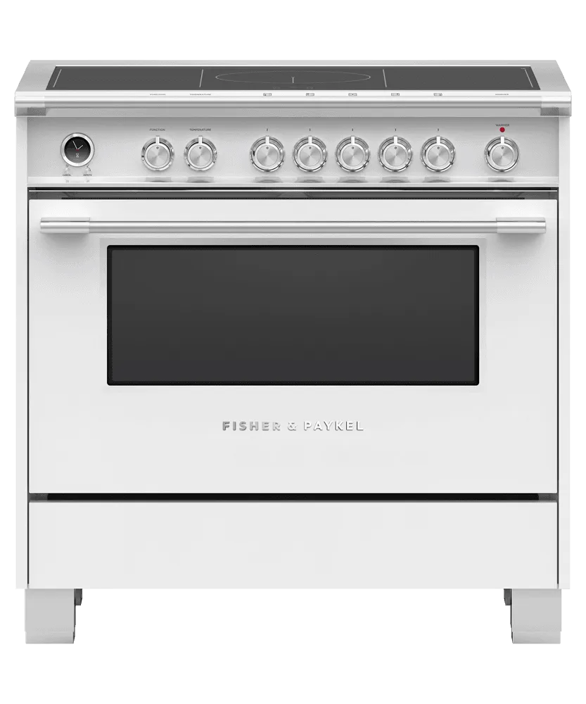 Fisher & Paykel OR36SCI6W1 Induction Range, 36", 5 Zones With Smartzone, Self-Cleaning