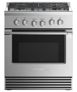 Fisher & Paykel RDV2304LN Dual Fuel Range, 30", 4 Burners