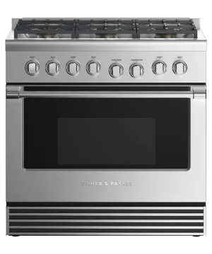 Fisher & Paykel RDV2366NN Dual Fuel Range, 36", 6 Burners