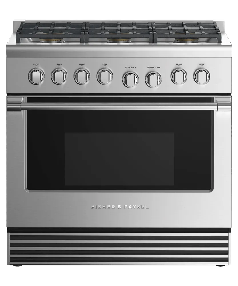 Fisher & Paykel RDV2366NN Dual Fuel Range, 36", 6 Burners