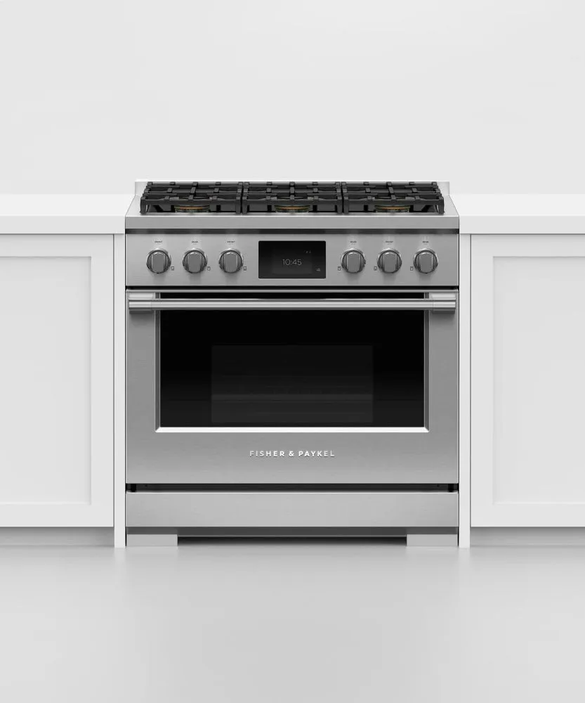 Fisher & Paykel RDV3366L Dual Fuel Range, 36", 6 Burners, Self-Cleaning, Lpg