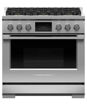 Fisher & Paykel RDV3366L Dual Fuel Range, 36", 6 Burners, Self-Cleaning, Lpg
