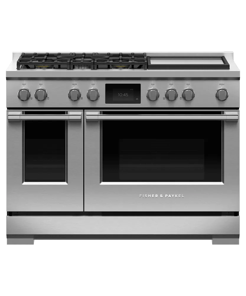 Fisher & Paykel RDV3485GDN Dual Fuel Range, 48", 5 Burners With Griddle, Self-Cleaning