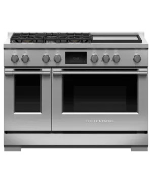 Fisher & Paykel RDV3485GDN Dual Fuel Range, 48", 5 Burners With Griddle, Self-Cleaning