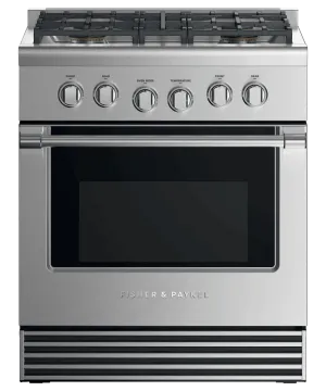 Fisher & Paykel RGV2304LN Gas Range, 30", 4 Burners, Lpg