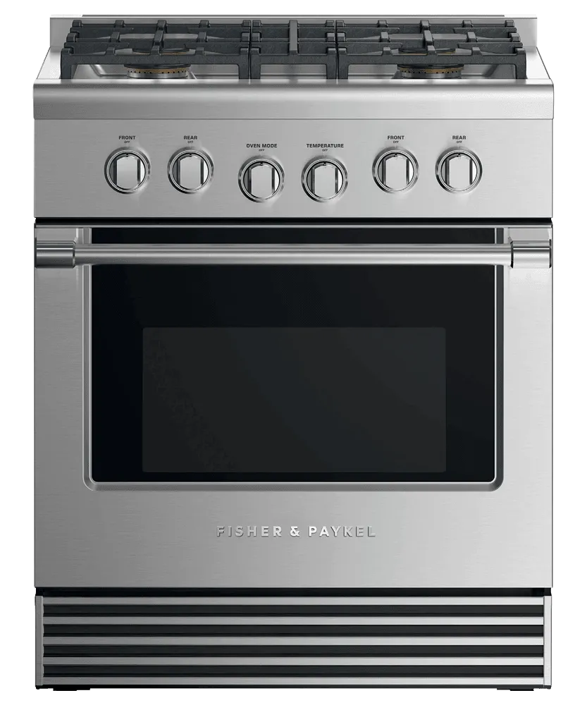 Fisher & Paykel RGV2304LN Gas Range, 30", 4 Burners, Lpg
