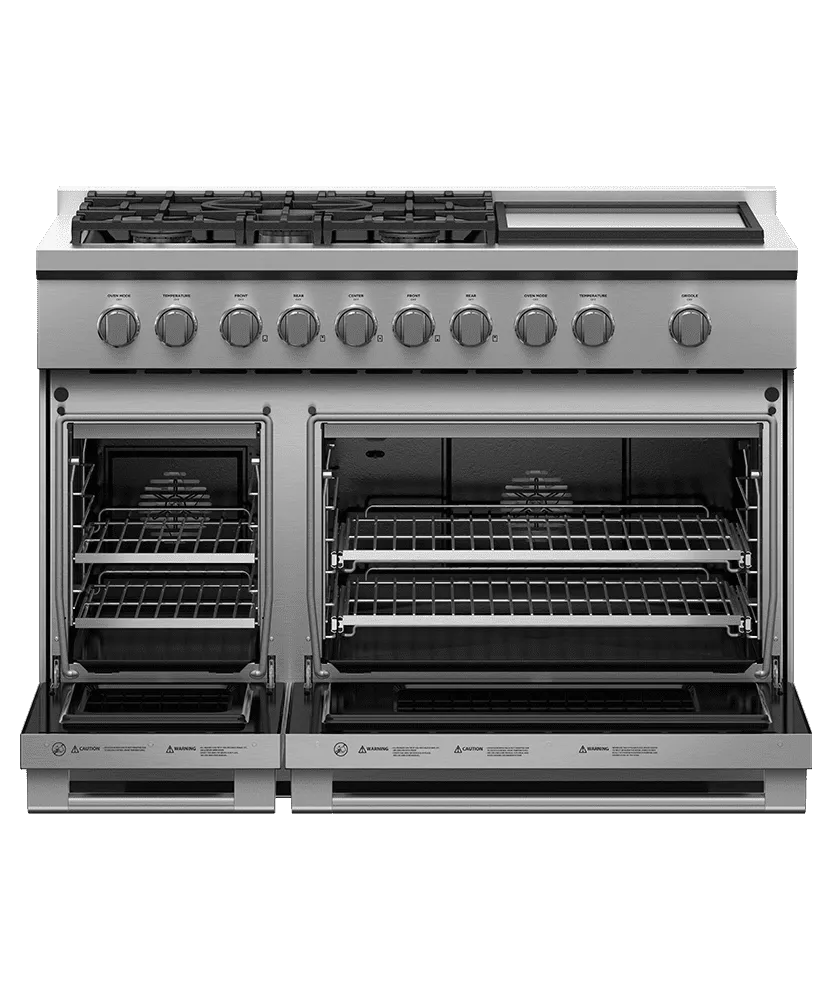 Fisher & Paykel RGV3485GDL Gas Range, 48", 5 Burners With Griddle, Lpg