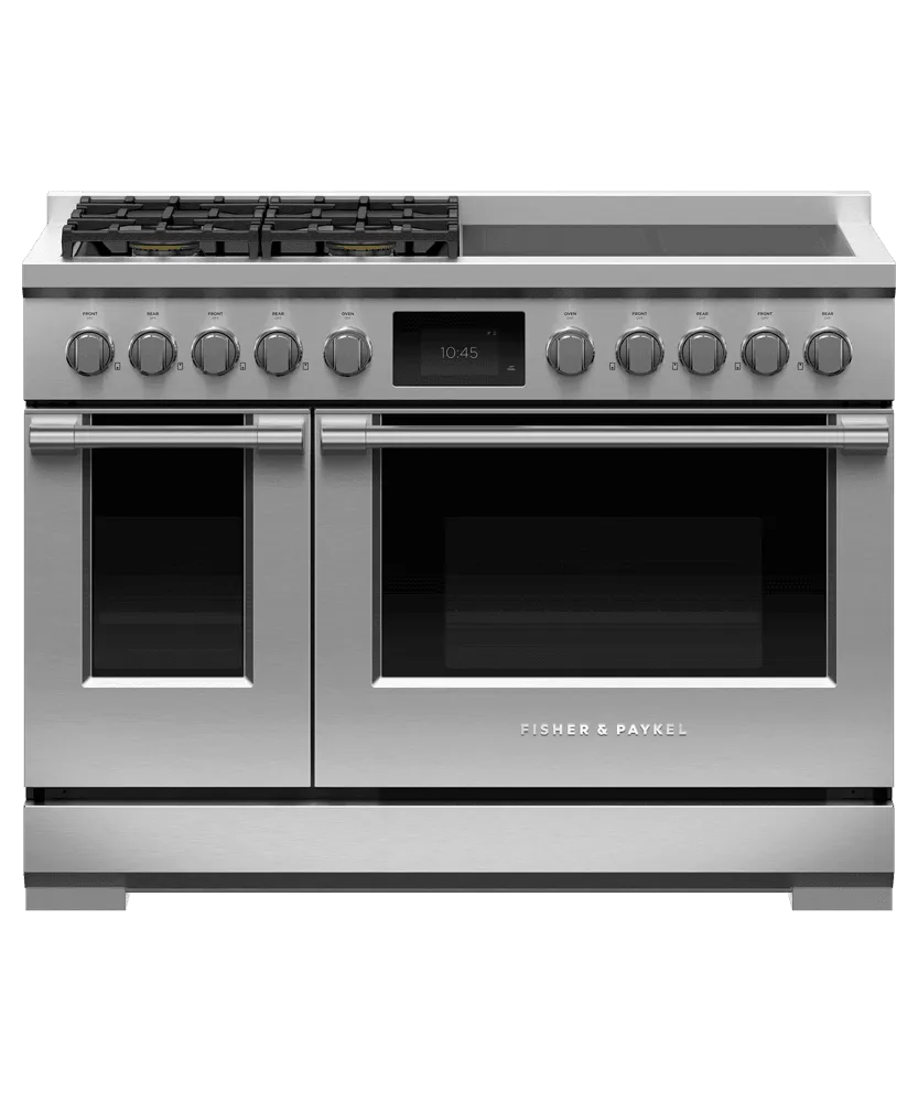 Fisher & Paykel RHV3484L Dual Fuel Range, 48", 4 Burners, 4 Induction Zones, Self-Cleaning, Lpg