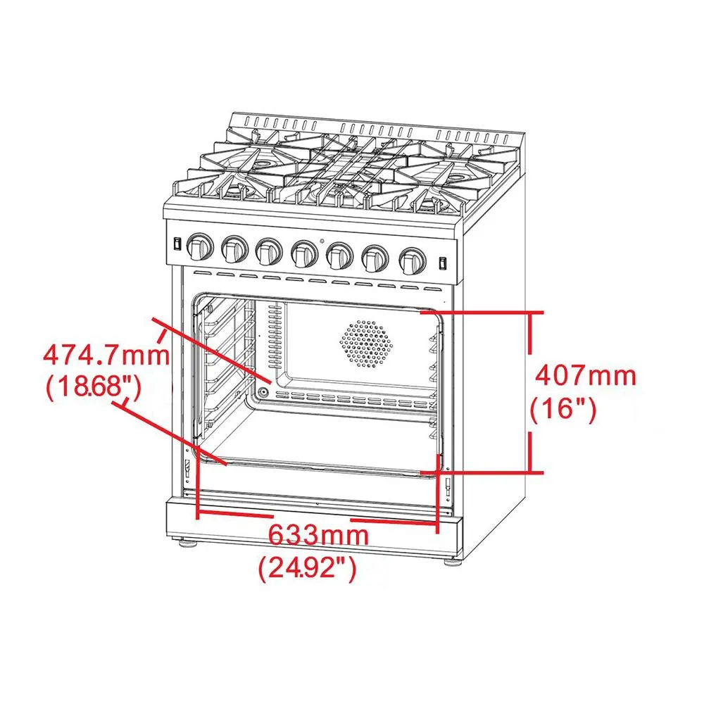 Forno FFSGS626030 Capriasca - Titanium Professional 30" Freestanding Gas Range