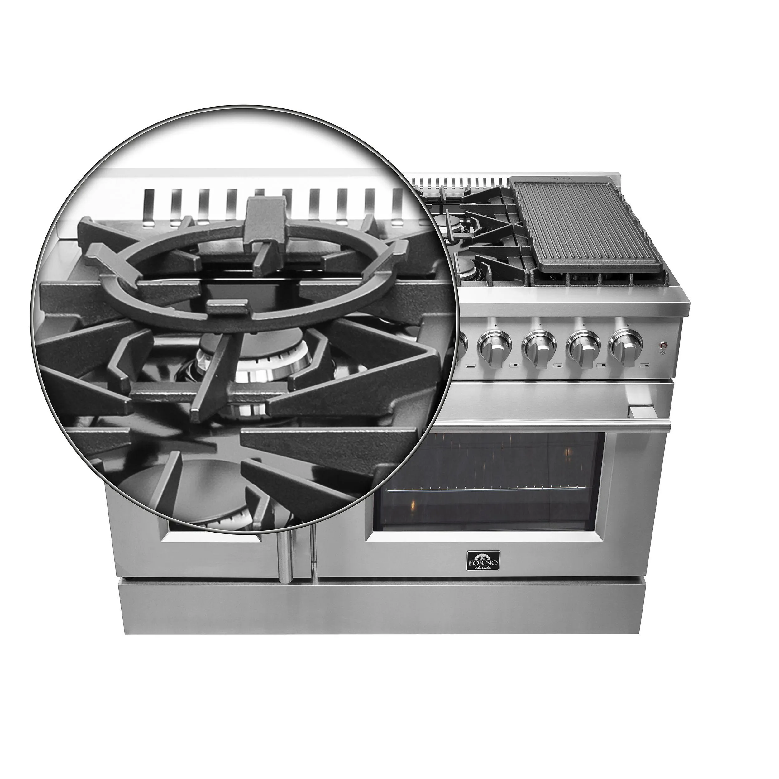 Forno FFSGS635648 Forno Galiano 48" Freestanding French Door Dual Fuel Range