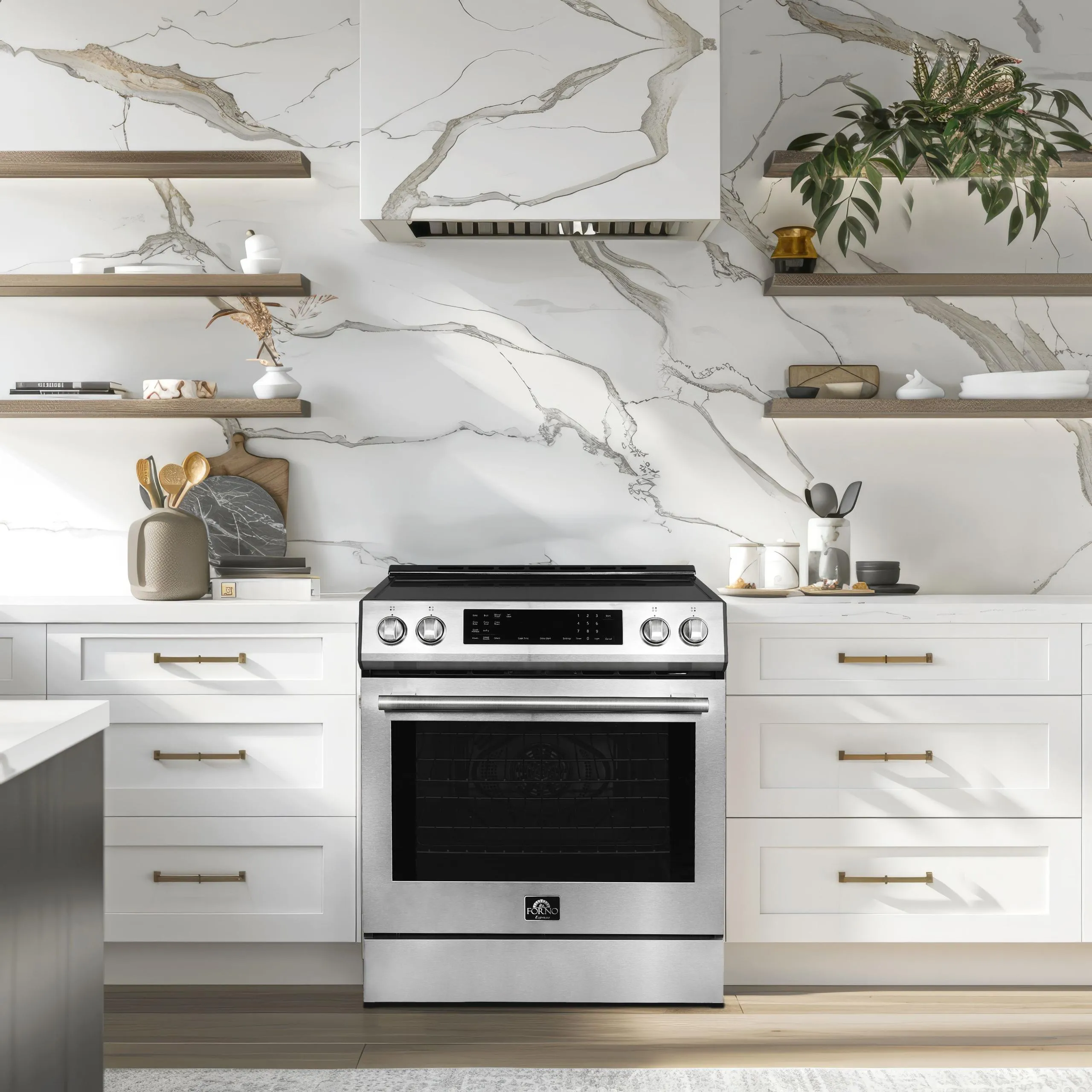 Forno FFSIN090530 Espresso Donatello 30-Inch Slide-In Induction Range Stainless-Steel