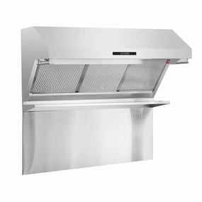Forno Savona - 48 in. Wall Mount Range Hood & Back Splash with Red Warming Light in Stainless Steel (FRHWM5029-48HB)