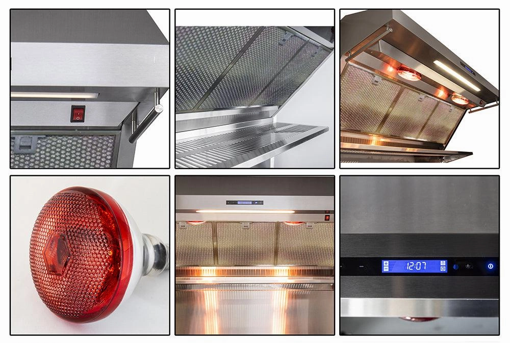 Forno Savona - 48 in. Wall Mount Range Hood & Back Splash with Red Warming Light in Stainless Steel (FRHWM5029-48HB)