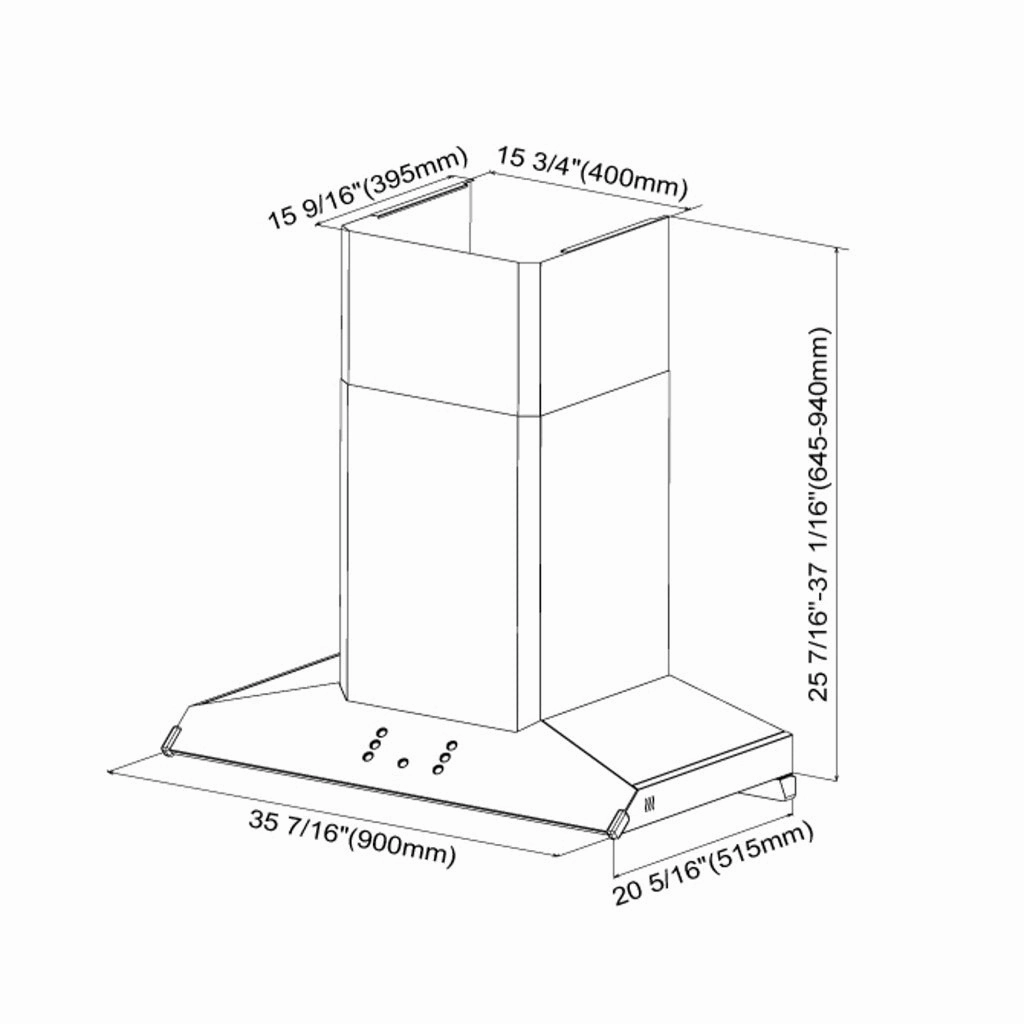 Fotile Perimeter Vent Series 36 in. 1100 CFM Wall Mount Range Hood with Touchscreen in Stainless Steel (EMG9030)