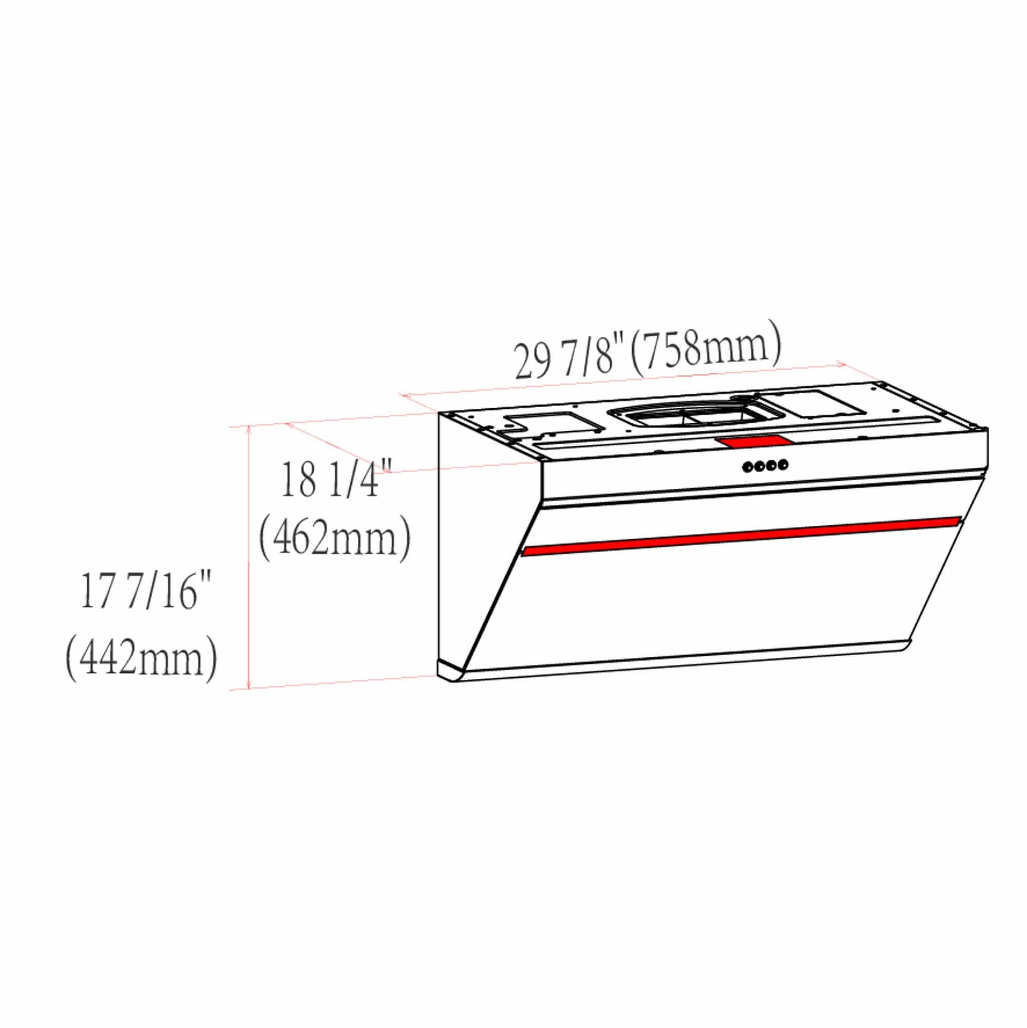 Fotile Slant Vent Series 30 in. 850 CFM Wall Mount Range Hood with Push Buttons and Color Options (JQG7522)