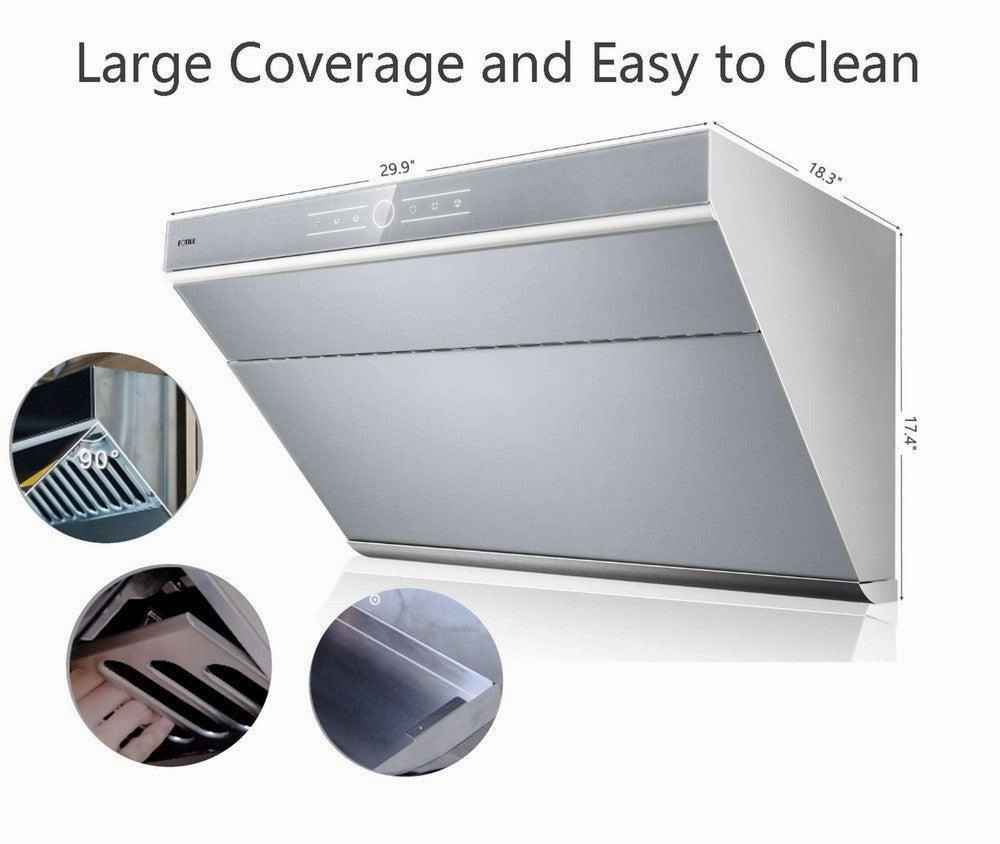 Fotile Slant Vent Series 30 in. 850 CFM Wall Mount Range Hood with Touchscreen and Color Options (JQG7501)