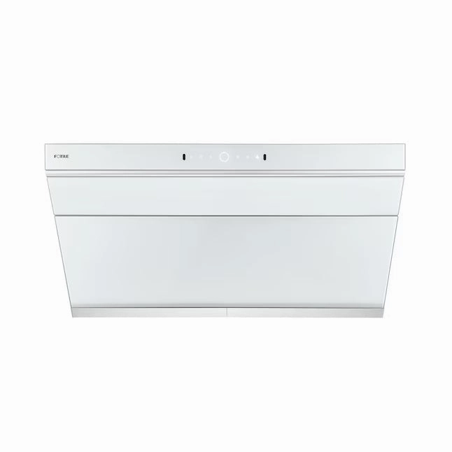 Fotile Slant Vent Series 36 in. 1000 CFM Wall Mount Range Hood with Motion and Touch Activation in White Schott Glass (JQG9006-W)