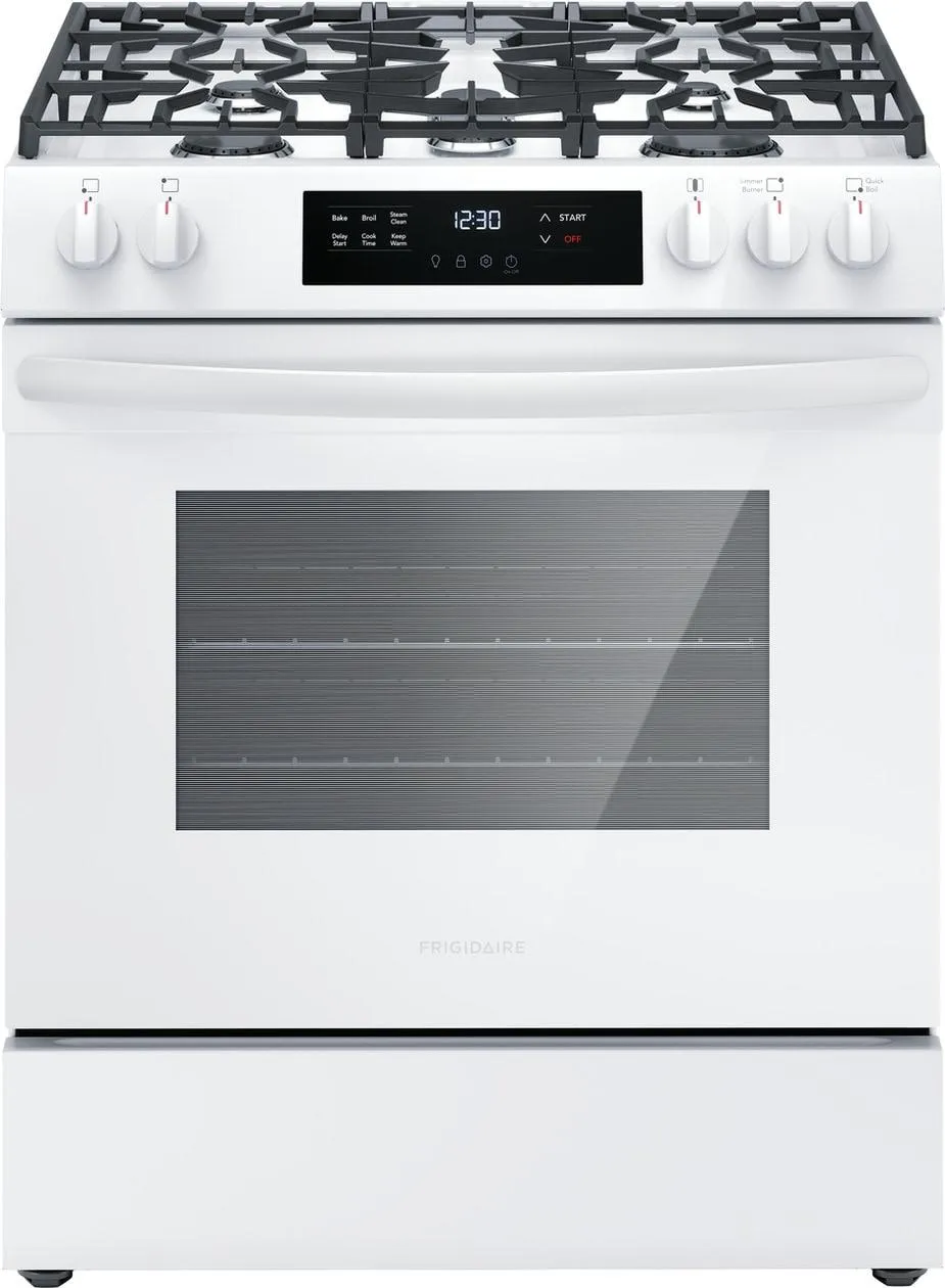 Frigidaire FCFG3062AW Frigidaire 30" Front Control Gas Range With Quick Boil