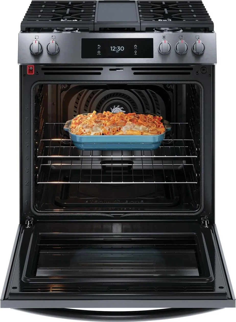 Frigidaire GCFG3060BD Frigidaire Gallery 30" Front Control Gas Range With Total Convection