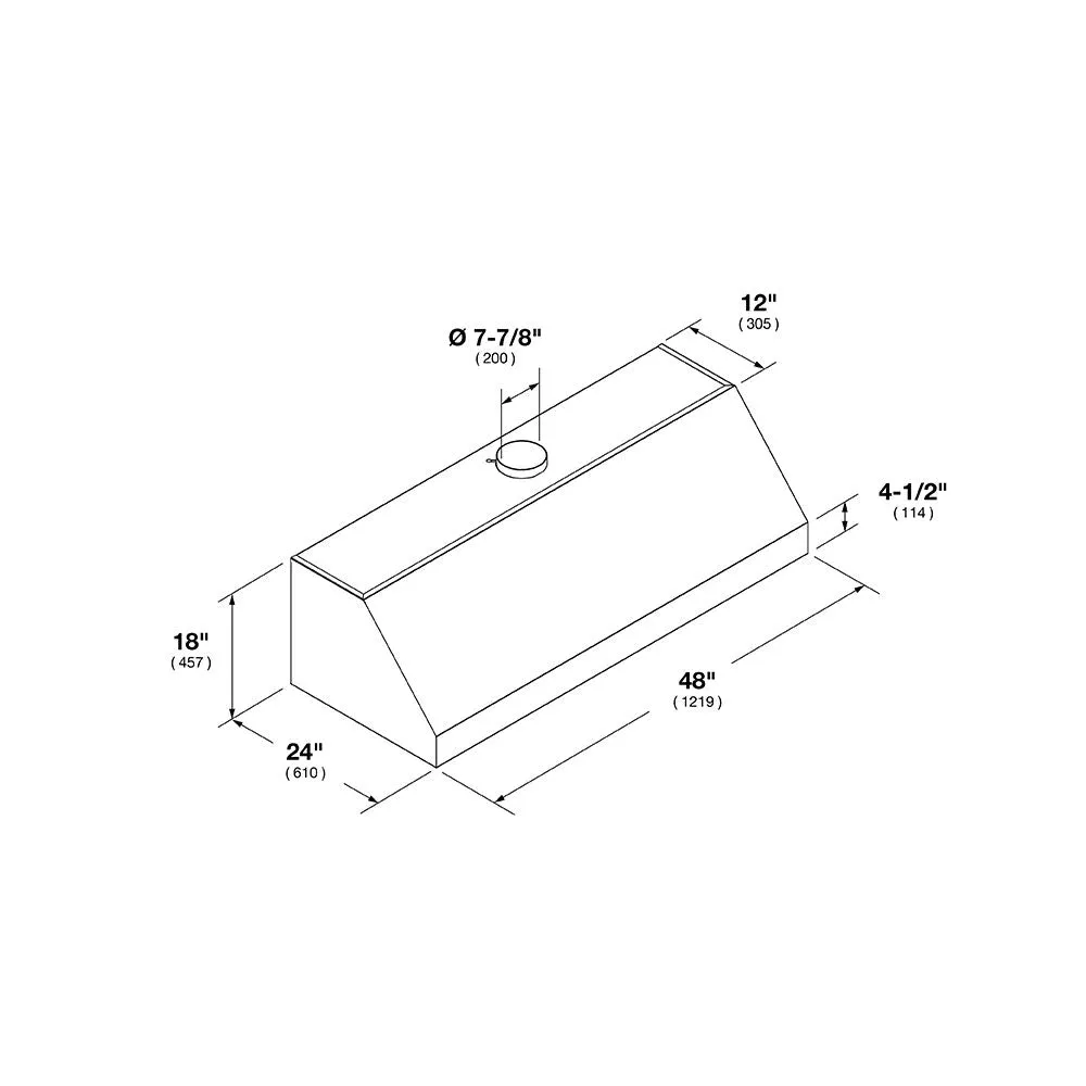 Fulgor Milano 48 in. 1000 CFM Professional Under Cabinet Range Hood with Knob Control in Stainless Steel (F6PH48DS1)