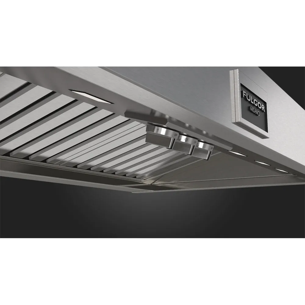 Fulgor Milano 48 in. 1000 CFM Professional Wall Mount Range Hood in Stainless Steel (F6PC48DS1)
