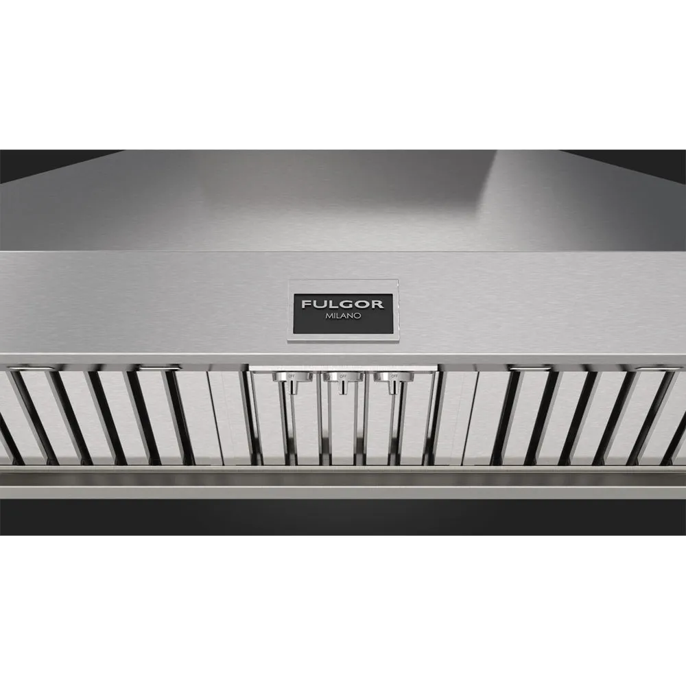 Fulgor Milano 48 in. 1000 CFM Professional Wall Mount Range Hood in Stainless Steel (F6PC48DS1)