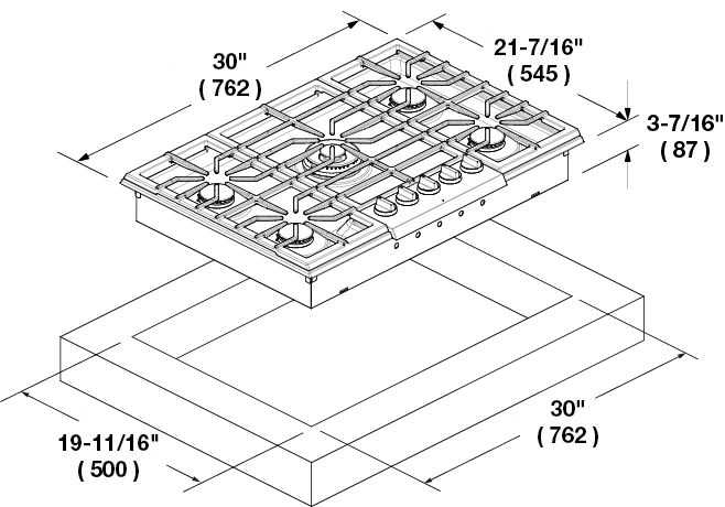 Fulgor Milano F6PGK305S2 30" Pro Gas Cooktop
