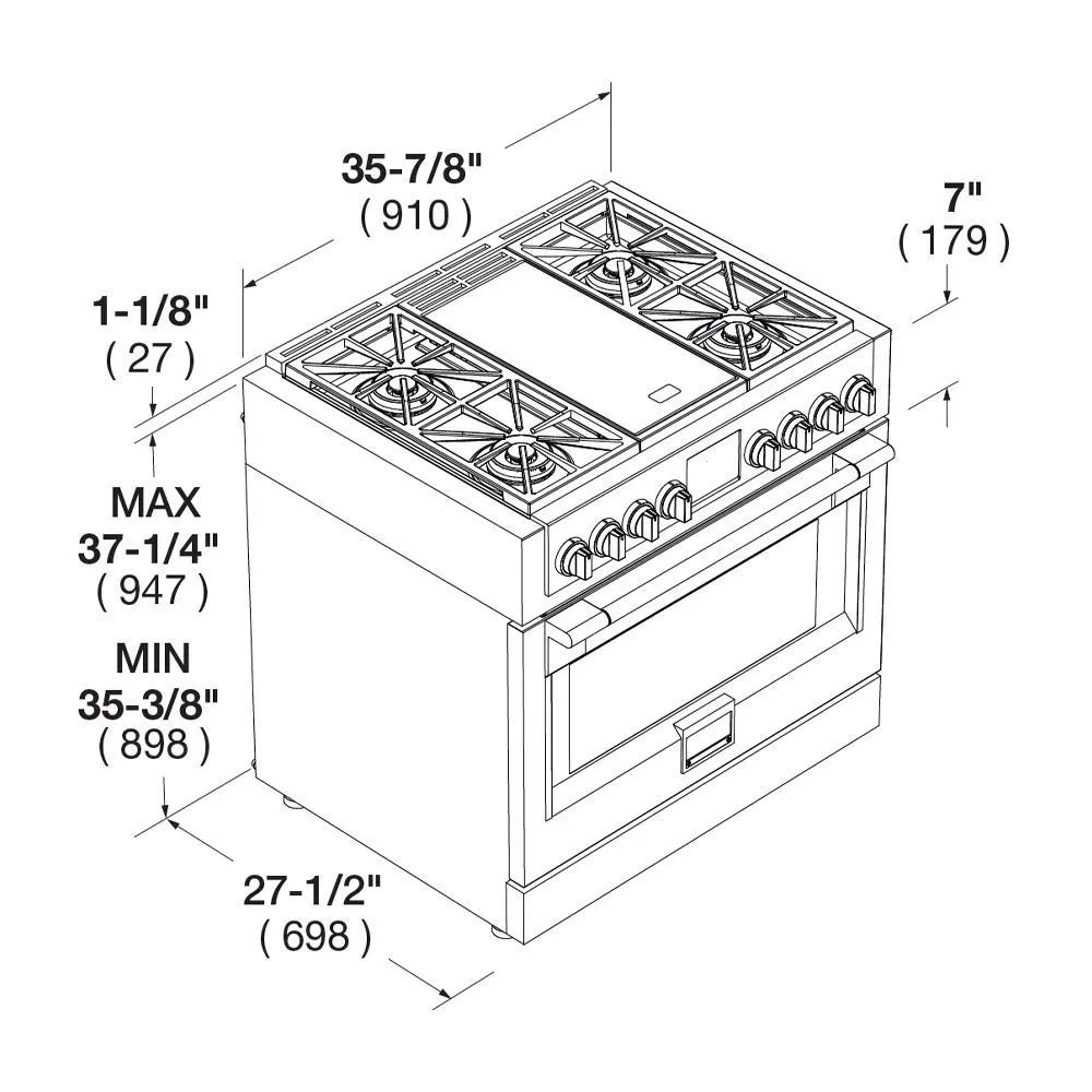 Fulgor Milano F6PGR364GS2 Sofia 36 Pro All Gas Range With Griddle
