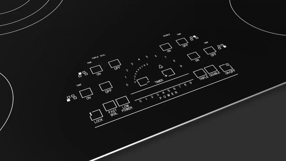 Fulgor Milano F6RT30S2 30" Radiant Cooktop With Brushed Aluminum Trim - Black Glass