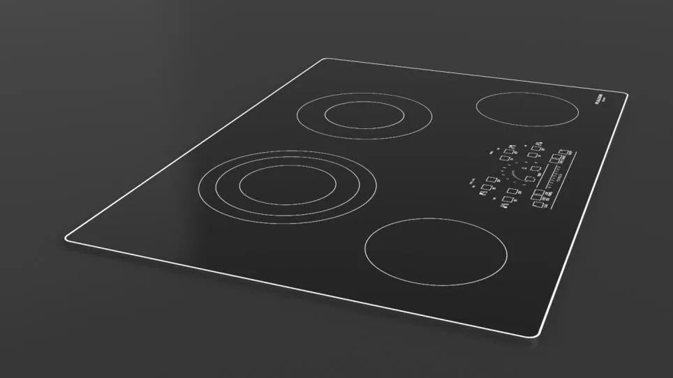 Fulgor Milano F6RT30S2 30" Radiant Cooktop With Brushed Aluminum Trim - Black Glass