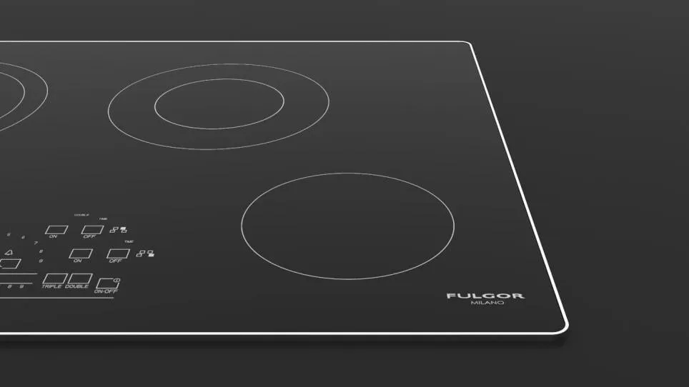 Fulgor Milano F6RT30S2 30" Radiant Cooktop With Brushed Aluminum Trim - Black Glass