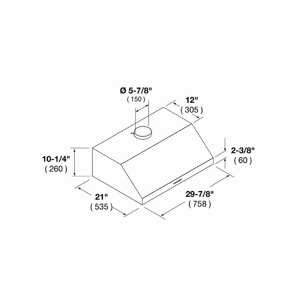 Fulgor Milano 30 in. 450 CFM Under Cabinet Range Hood in Stainless Steel (F4UC30S1)