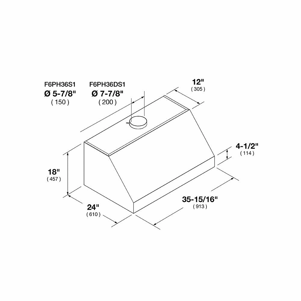 Fulgor Milano 36 in. 1000 CFM Professional Under Cabinet Range Hood with Knob Control in Stainless Steel (F6PH36DS1)