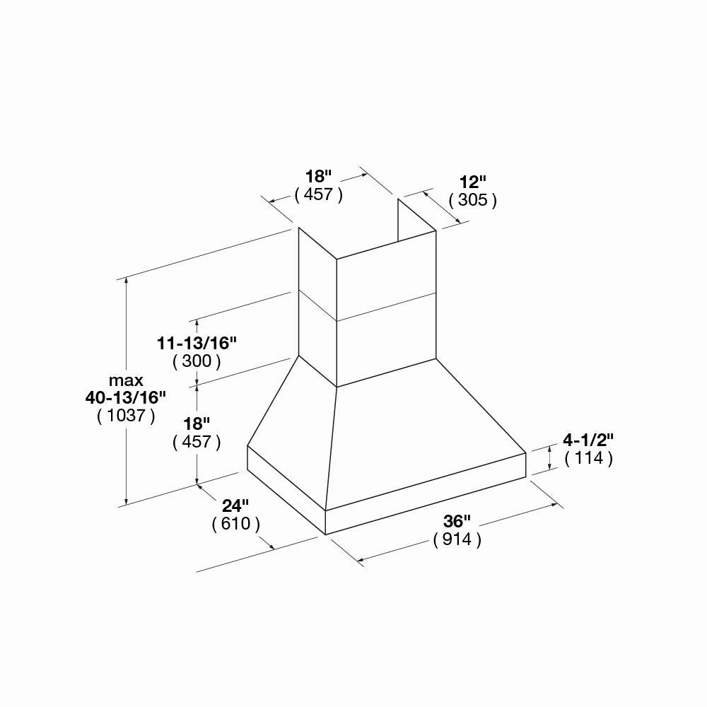 Fulgor Milano 36 in. 1000 CFM Professional Wall Mount Range Hood in Stainless Steel (F6PC36DS1)