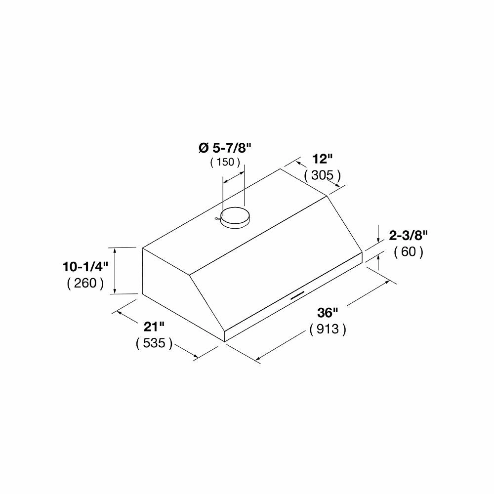 Fulgor Milano 36 in. 450 CFM Under Cabinet Range Hood in Stainless Steel (F4UC36S1)