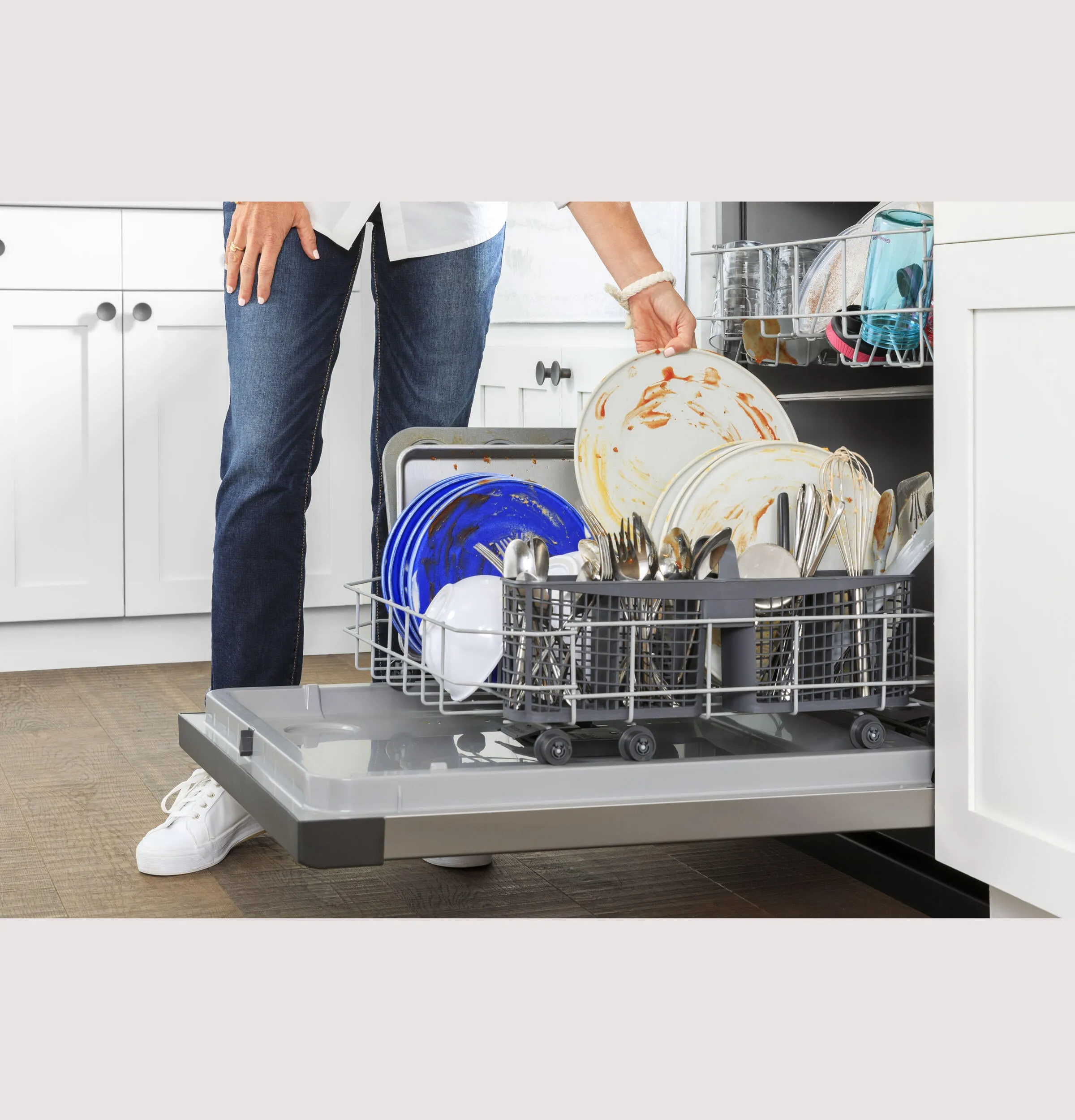 Ge Appliances GDF450PGRWW Ge Dishwasher With Front Controls