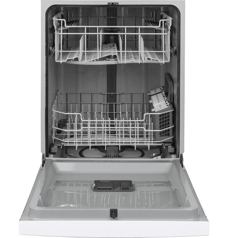 Ge Appliances GDF530PGMWW Ge Front Control With Plastic Interior Dishwasher With Sanitize Cycle & Dry Boost