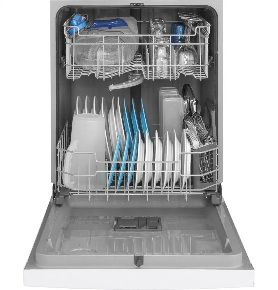 Ge Appliances GDF530PGMWW Ge Front Control With Plastic Interior Dishwasher With Sanitize Cycle & Dry Boost
