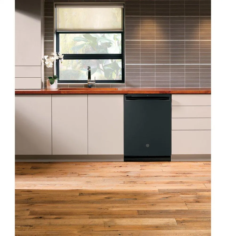 Ge Appliances GDT605PGMBB Ge Top Control With Plastic Interior Dishwasher With Sanitize Cycle & Dry Boost