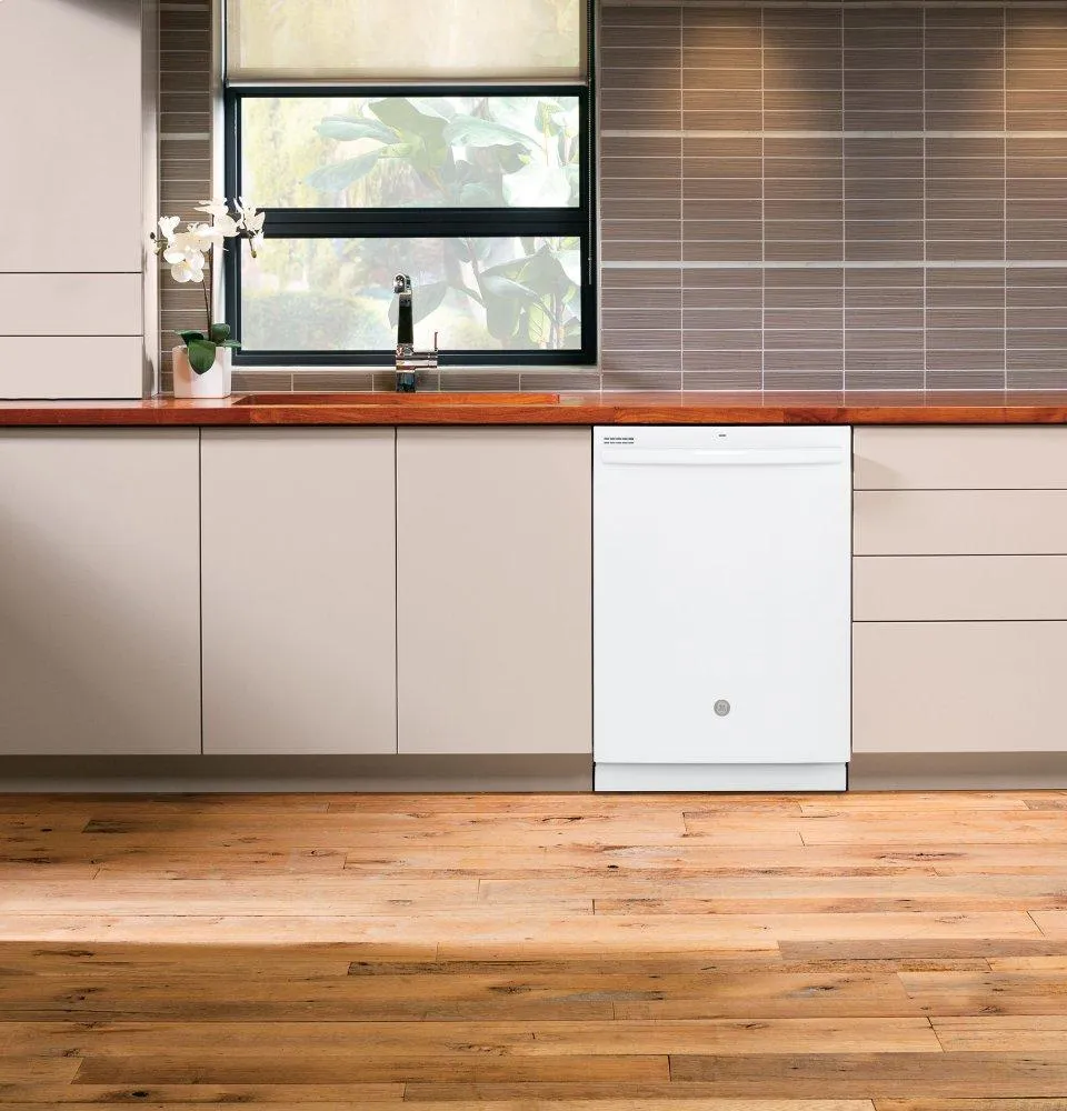 Ge Appliances GDT605PGMWW Ge Top Control With Plastic Interior Dishwasher With Sanitize Cycle & Dry Boost