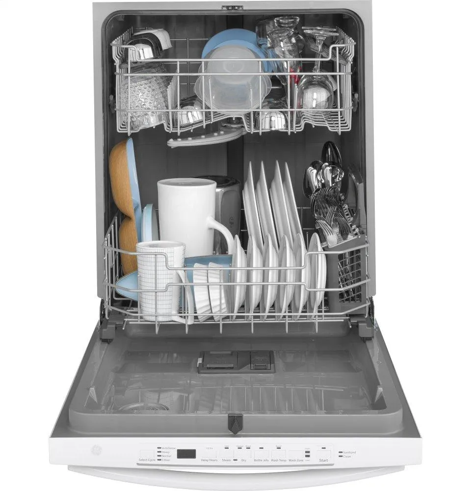Ge Appliances GDT605PGMWW Ge Top Control With Plastic Interior Dishwasher With Sanitize Cycle & Dry Boost