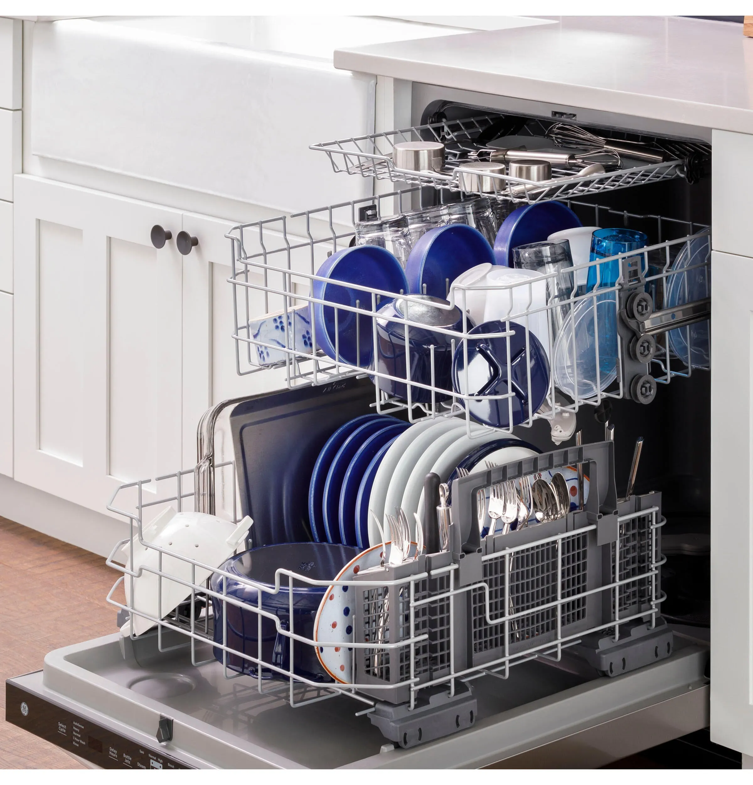 Ge Appliances GDT630PGRWW Ge Top Control With Plastic Interior Dishwasher With Sanitize Cycle & Dry Boost