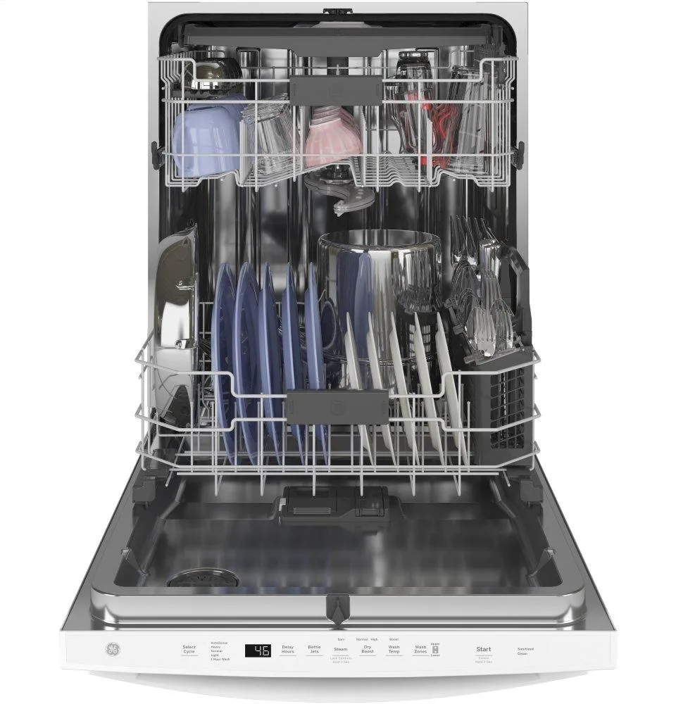 Ge Appliances GDT665SGNWW Ge Top Control With Stainless Steel Interior Dishwasher With Sanitize Cycle & Dry Boost With Fan Assist