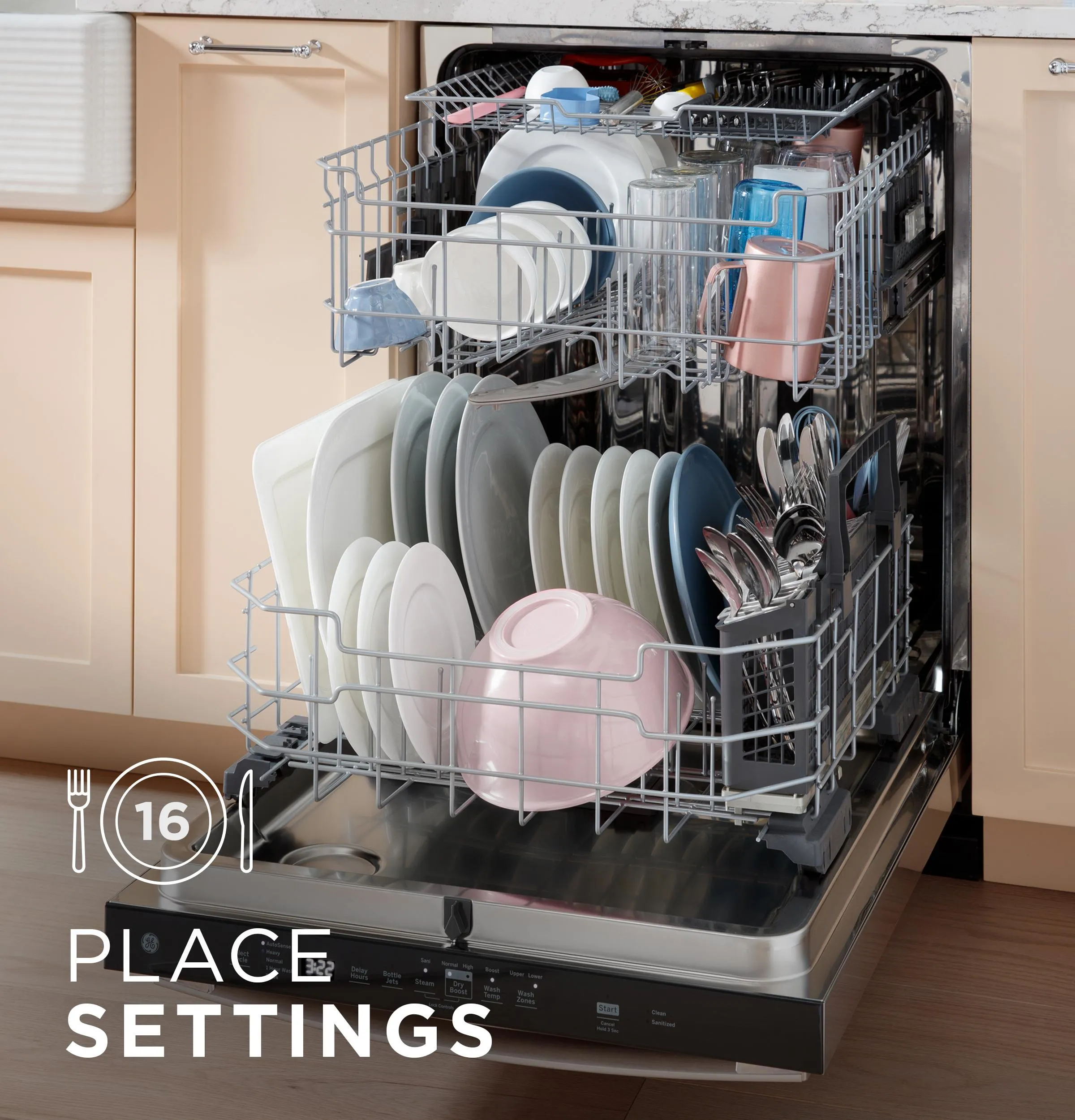 Ge Appliances GDT670SFVDS Ge Top Control With Stainless Steel Interior Dishwasher With Sanitize Cycle