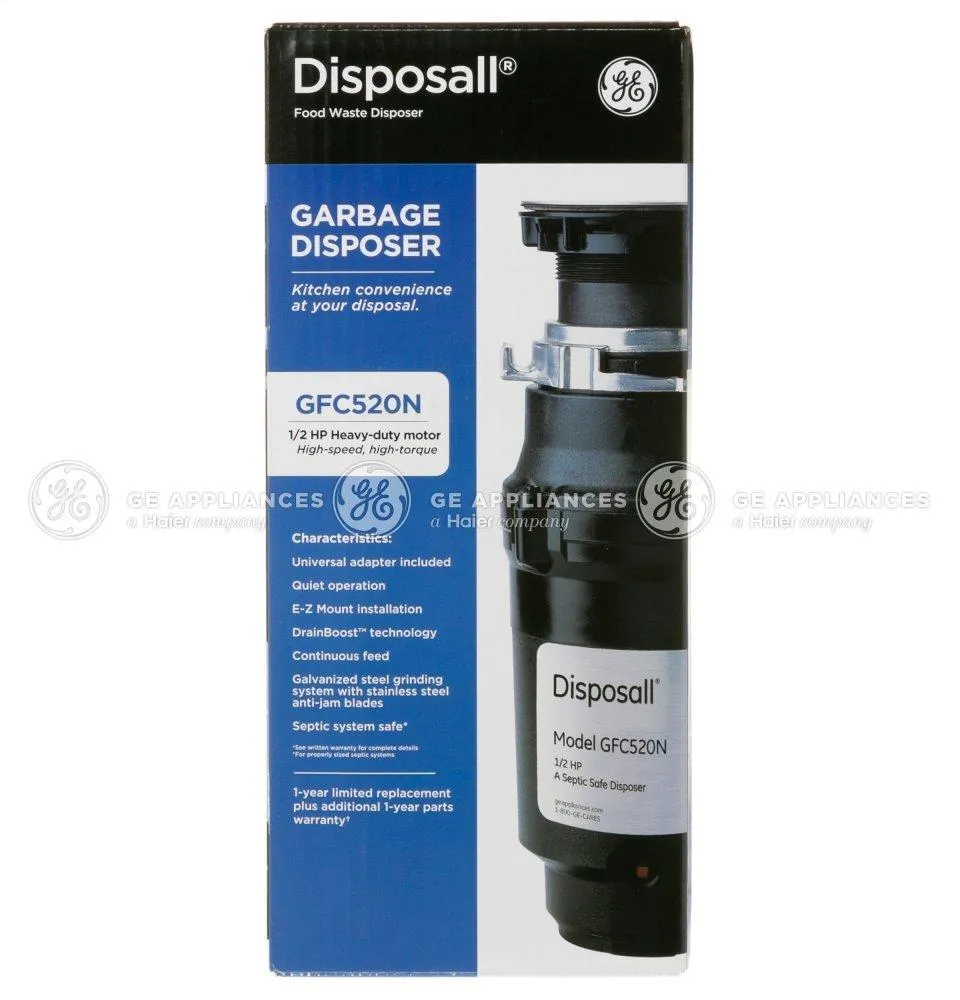 Ge Appliances GFC520N Ge 1/2 Hp Continuous Feed Garbage Disposer - Non-Corded