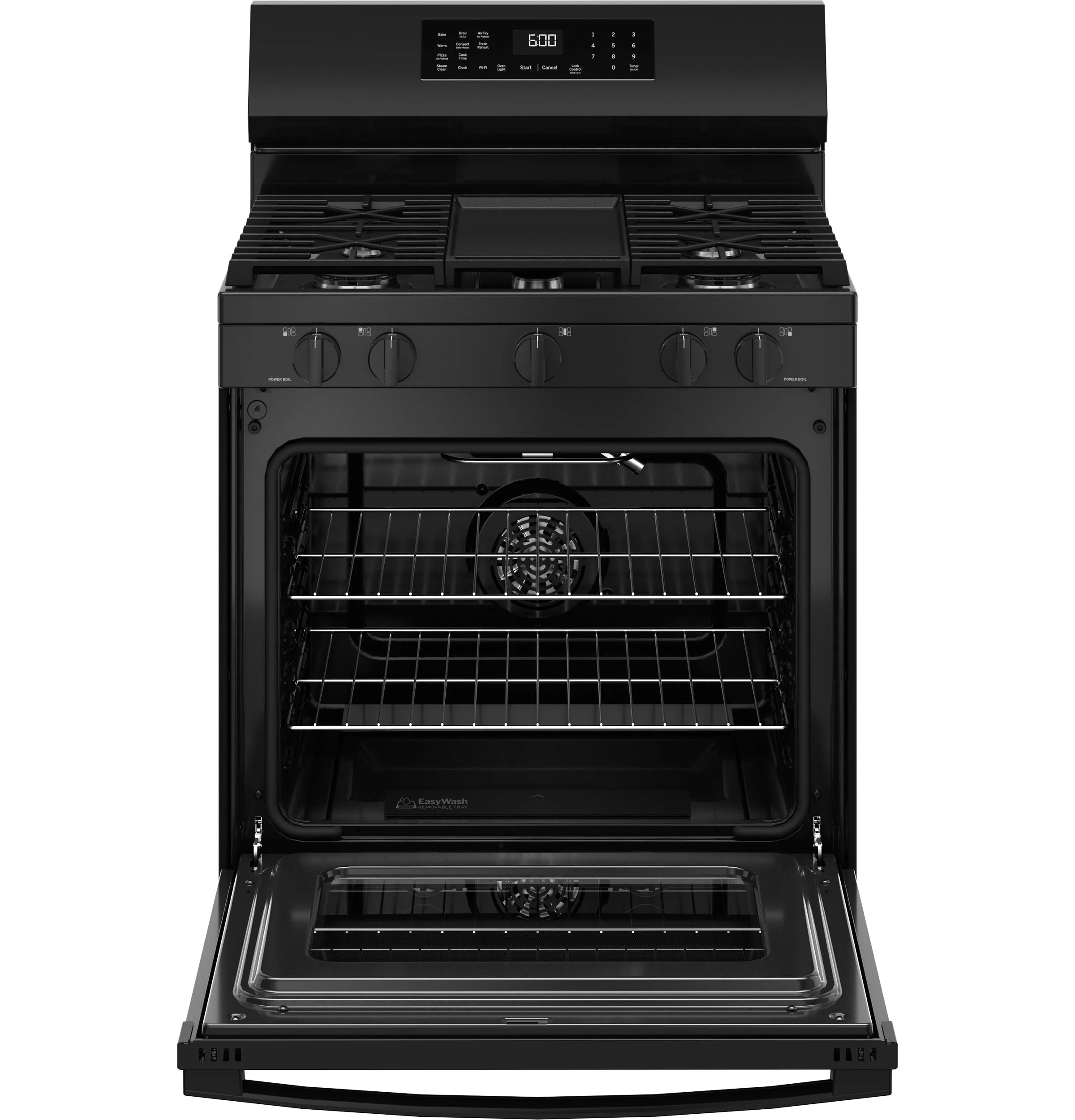 Ge Appliances GGF600AVBB Ge 30" Free-Standing Gas Convection Range With No Preheat Air Fry And Easywash&#8482; Oven Tray