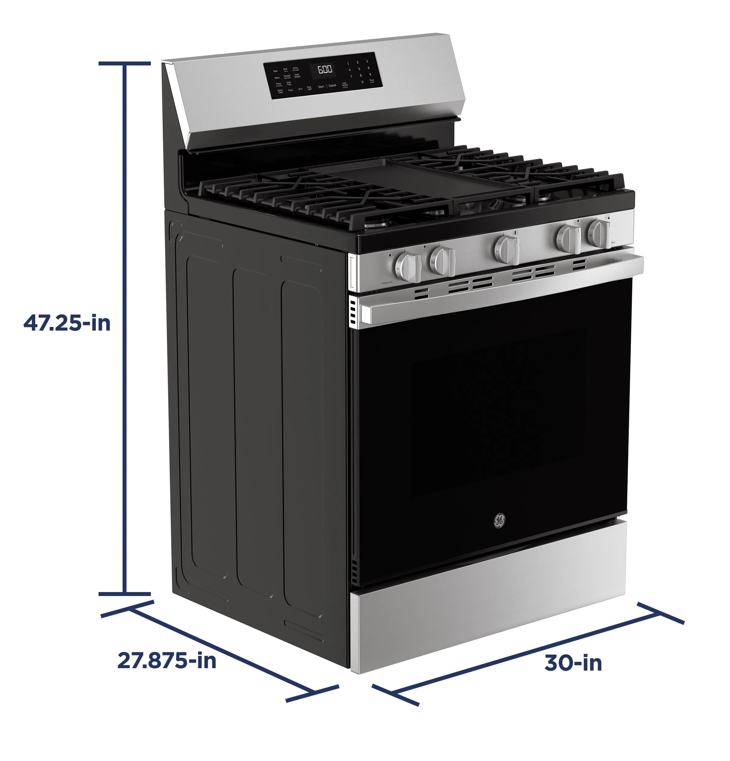 Ge Appliances GGF600AVSS Ge 30" Free-Standing Gas Convection Range With No Preheat Air Fry And Easywash&#8482; Oven Tray