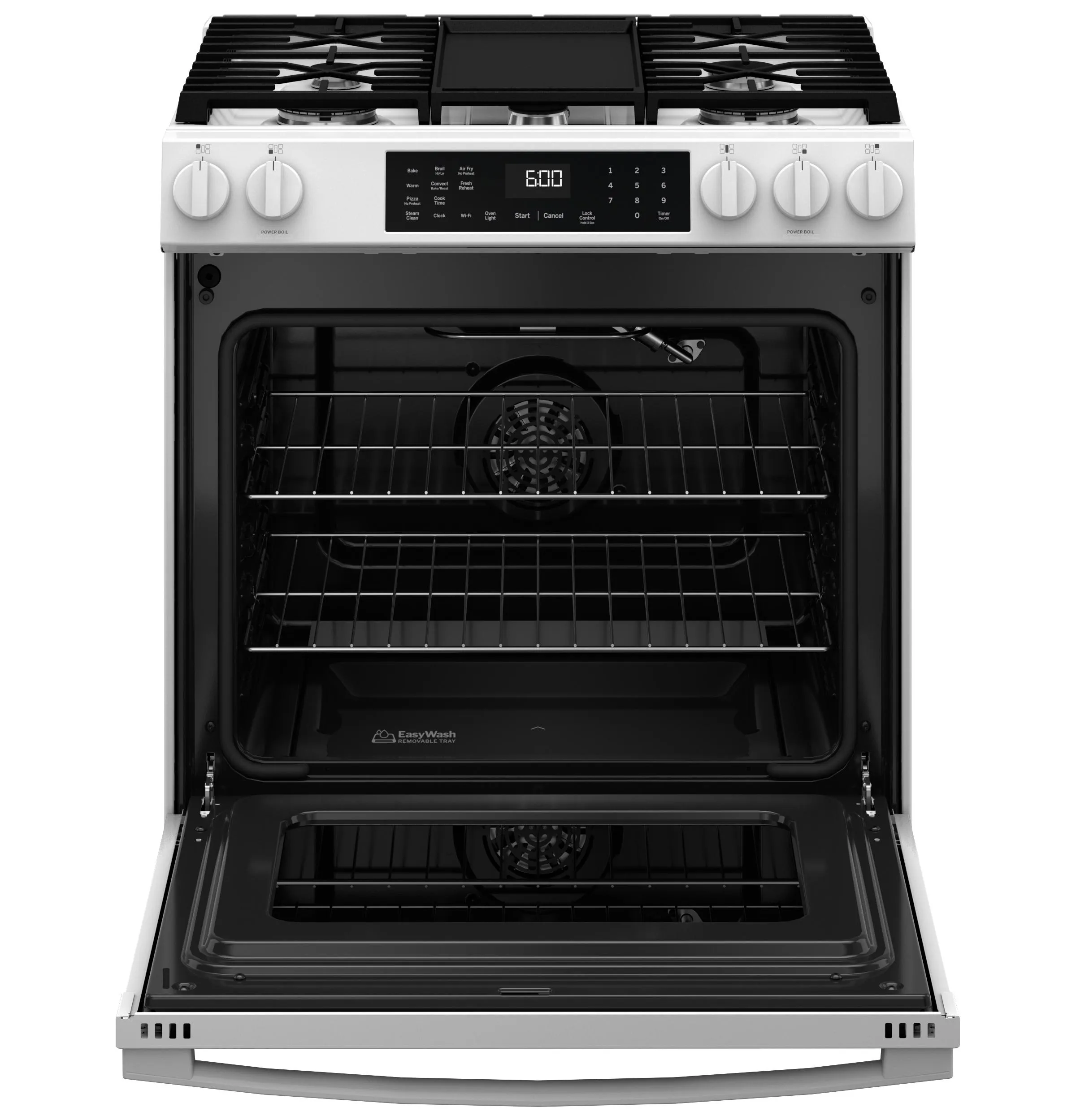 Ge Appliances GGS600AVWW Ge 30" Slide-In Front-Control Convection Gas Range With No Preheat Air Fry And Easywash&#8482; Oven Tray